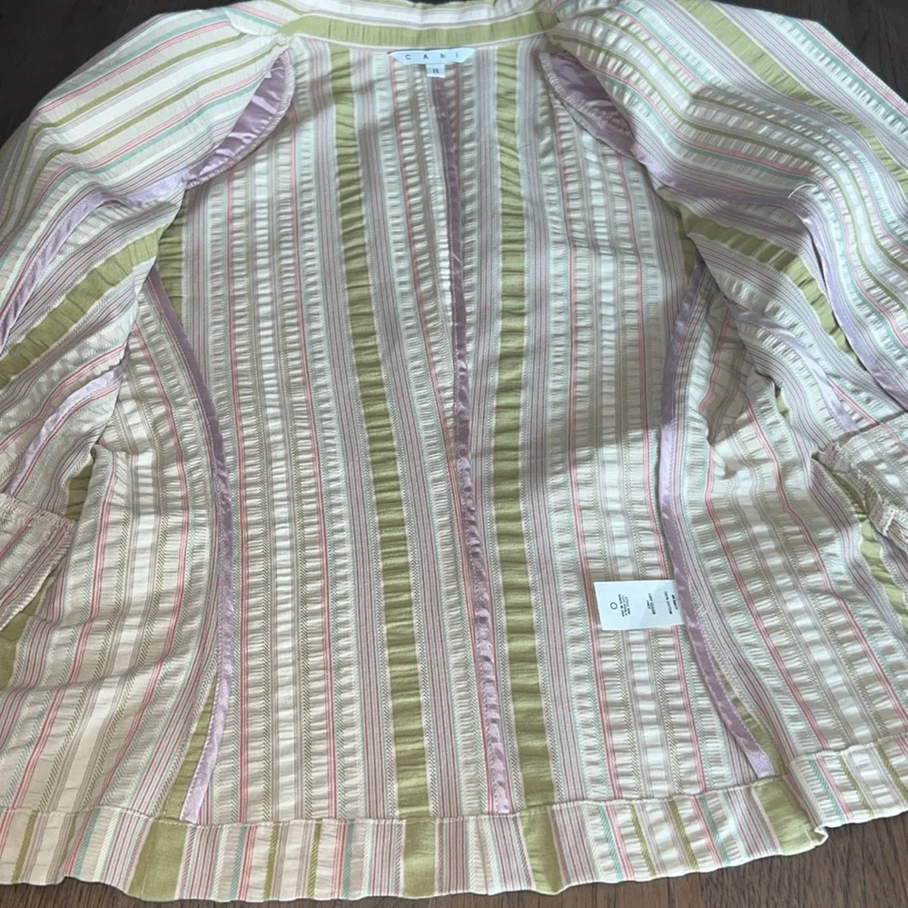 Cabi Women's Cream with Stripes Blazer Size 8